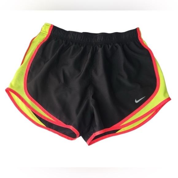Nike Women Shorts Sport-Running Size SMALL Pink & Black Mid-Rise With Pocket - Picture 1 of 5